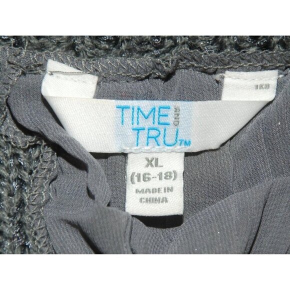 Time And Tru Ladies XL 16 18 Gray Sequin Sweater Adorable Detailed Back Winter P - Picture 8 of 9